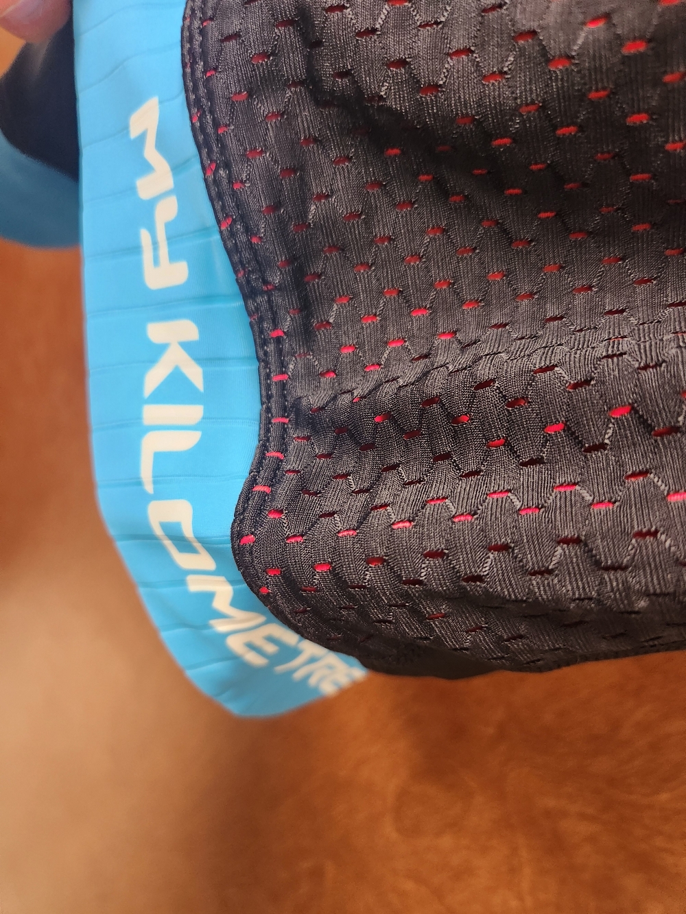 Women's Black Athletic Cycling Shorts with Blue & Pink Panels - Picture 5 of 7